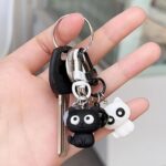 2Pcs Cute Black/White Cat Keychain Funny Universal Backpack Hangings Pendant Car Keychain Accessories - Image 4