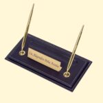 14-Piece Leather Desk Organizer Set, 49x34 cm Desk Pad, Double Document Tray, Pen Holder, Business Card Holder, Phone Stand, Black with Gold Accents - Image 5