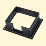 14-Piece Leather Desk Organizer Set, 49x34 cm Desk Pad, Double Document Tray, Pen Holder, Business Card Holder, Phone Stand, Black with Gold Accents - Image 8