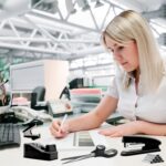 Black Desk Accessories Set - Office Supplies, Stapler and Tape Dispenser Kit - Gift for Students, Women, Coworkers, Boss Lady, Office Clerks - Image 4