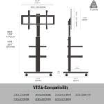 FITUEYES White TV Stand with Wheels and Wooden Base for 32 to 65 inch LCD LED Flat and Curved Screens, 3 Tier Mobile TV Cart with Swivel 60 Degree, Max VESA 600x400mm TT306504WW - Image 5