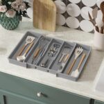 Lifewit Utensil Drawer Organizer, Large Expandable Cutlery Organizer for Kitchen, Adjustable Cutlery Holder for Drawer, Kitchen Drawer Organizer, Plastic, Large, Grey - Image 4