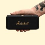 Marshall Emberton II Portable Bluetooth Speakers - Water Resistant Wireless Speakers Portable Speaker 30+ Hour of Playtime - Black and Brass