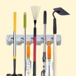 Mop Broom Holder, Garden Tools Wall Mounted Commercial Organizer Saving Space Storage Rack For Kitchen Garden And Garage,Laundry Offices5 Position With 6 Hooks, Black, 2X-L1Mk-Ri58, Lc-Hkholder-02