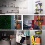 Mop Broom Holder, Garden Tools Wall Mounted Commercial Organizer Saving Space Storage Rack For Kitchen Garden And Garage,Laundry Offices5 Position With 6 Hooks, Black, 2X-L1Mk-Ri58, Lc-Hkholder-02 - Image 5