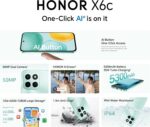 HONOR X6c Smartphone 6GB RAM 128GB ROM, 6.61" 120Hz Display, 50MP Camera, 35W Fast Charging, Dual SIM, Ocean Cyan – Middle East Version - Image 3
