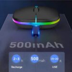 ANYOUI Wireless Bluetooth Mouse, LED Slim Dual Mode (Bluetooth 5.1 + USB) 2.4GHz Rechargeable Silent Bluetooth Wireless Mouse - Image 2