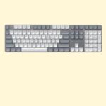 Satechi SM3 Mechanical Keyboard,108 Keys with White LED Backlit, Wired and Bluetooth -Mac and Windows - Light Gray/White