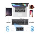 iClever Bluetooth Keyboard BK10, Multi Device Keyboard Rechargeable with Number Pad Ergonomic Design Full Size, Grey Black - Image 2