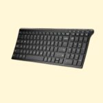 iClever Bluetooth Keyboard BK10, Multi Device Keyboard Rechargeable with Number Pad Ergonomic Design Full Size, Black