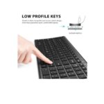 iClever Bluetooth Keyboard BK10, Multi Device Keyboard Rechargeable with Number Pad Ergonomic Design Full Size, Black - Image 2