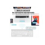 iClever Bluetooth Keyboard BK10, Multi Device Keyboard Rechargeable with Number Pad Ergonomic Design Full Size, Silver - Image 2