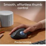 Logitech ERGO M575S Wireless Trackball Mouse, Wireless Ergonomic Mouse With Bluetooth and Encrypted Dongle, Comfortable Thumb Control, Precise and Smooth Tracking, for PC/Mac - Graphite - Image 2