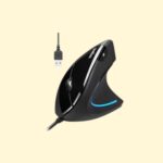 Perixx Perimice-513R Wired Vertical Ergonomic USB Mouse, 6 Buttons with 2 Level DPI Switch 1000/1600, Right Handed Design, Black