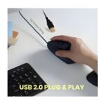 Perixx Perimice-513R Wired Vertical Ergonomic USB Mouse, 6 Buttons with 2 Level DPI Switch 1000/1600, Right Handed Design, Black - Image 2