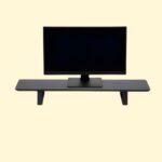 Moodular Wooden Monitor Stand 33.4” (85cm) Desk Organizer with Metal Slide Rails for Drawer, Tray, Laptop, Tablet, Phone & Headphones, Black MS85-B