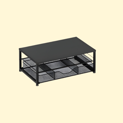 Monitor Stand Riser with Storage Drawers, Black