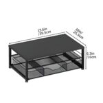 Monitor Stand Riser with Storage Drawers, Black - Image 3