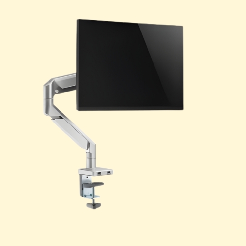 Navodesk NAVO Control Monitor Arm - Model A Pro, Ergonomic Monitor Desk Mount with Gas Spring Tech & USB Hub, Adjustable Monitor Stand with Clamp and Grommet Base