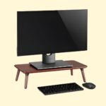 Navodesk Premium Walnut Monitor Riser, Minimalistic Wooden Monitor Stand for Laptop, iMac & PC (Medium), 400 x 240 mm