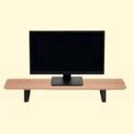 Moodular Wooden Monitor Stand 33.4” (85cm) Desk Organizer with Metal Slide Rails, Oak MS85-O