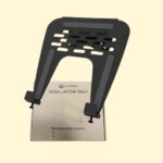 ULTRARM Laptop Tray Steel Notebook Holder for Monitor Arm Desk Mount Stand Fits VESA 75/100 Mounting Holes 13Kg Capacity with Vented Cooling Platform