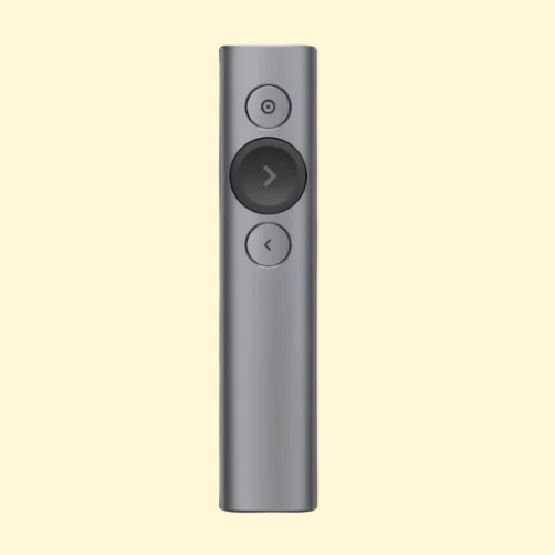 Logitech Spotlight Presentation Remote - Universal Wireless Presentation Clicker with Laser Pointer, Bluetooth, 30m Range and Quick Charging - Slate