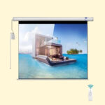 CRONY 150 inch 4:3 Projection Screen, Automatic Lifting Remote Control, HD Projection Wall Hanging Screen