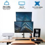 MOUNTUP Dual Monitor Stand Stacked, Vertical Stacked Monitor Mount for 2 Max 32 inch Screens, Computer Monitor Desk Mount with Height Adjustable, Swivel, Tilt, VESA Bracket with C-Clamp & Grommet Base - Image 2
