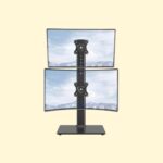 MOUNTUP Vertical Dual Monitor Stand, Stack Two Screens up to 32 inches, 33 Lbs, Free-Standing Monitor Desk Mount, Monitor Riser with Swivel, Tilt, Height Adjustable