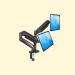 MOUNTUP Dual Monitor Stand for Desk, Adjustable Gas Spring Double Monitor Mount Holds 4.4-17.6 lbs and 13-32 Inch Screens, Monitor Arms for 2 Monitors, VESA 75x75 100x100 with C-clamp & Grommet, Black