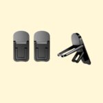 2PCS Zinc Alloy Mini Foldable Laptop Stand, Portable with Adjustable Angles, Self-Adhesive Invisible Notebook Stand (Black)