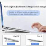 2PCS Zinc Alloy Mini Foldable Laptop Stand, Portable with Adjustable Angles, Self-Adhesive Invisible Notebook Stand (Black) - Image 3