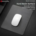 EXCOVIP Hard Mouse Pad, Ultra Thin Wood-Textured PU Leather and Waterproof Non-Slip Rubber Base Mouse pad, Grey - Image 2