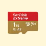 SanDisk 1TB Extreme microSD UHS, 190MB/s Read, 130MB/s Write SDSQXAV 1T00 GN6MN, Red/Gold