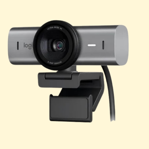 Logitech MX Brio Ultra HD 4K Collaboration and Streaming Webcam, 1080p at 60 FPS, Dual Noise Reducing, USB-C - Graphite