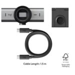 Logitech MX Brio Ultra HD 4K Collaboration and Streaming Webcam, 1080p at 60 FPS, Dual Noise Reducing, USB-C - Graphite - Image 3