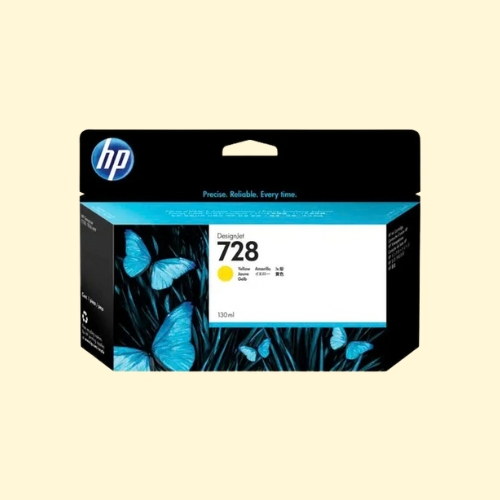 HP 728 Yellow DesignJet Ink Cartridge, 130ml