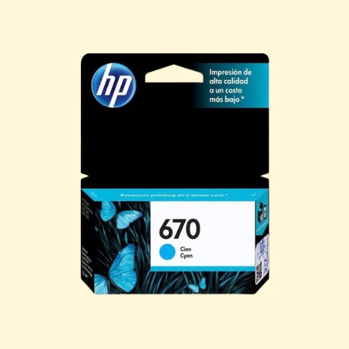 HP 670 Cyan Original Ink Advantage Cartridge (CZ114AL)