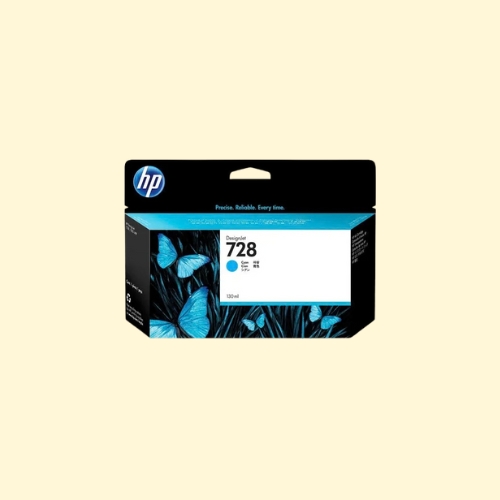 HP 728 Cyan DesignJet Ink Cartridge, 130ml