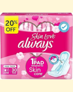 Always Skin Love, Up to Zero Wetness 100% Softness, Maxi Thick, 60 Pads