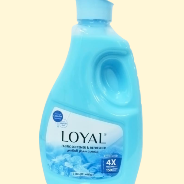 Loyal Fabric Softener And Freshener with Blue Petals Fragrance Capsule 4X Freshness, up to 150 Loads | 3000 ML | 101.44 fl oz