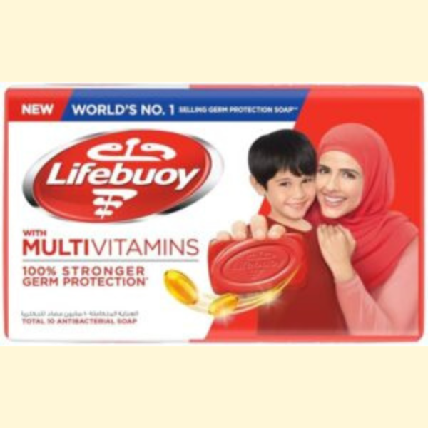 LIFEBUOY Bar Soap, Total 10, for 100 percent Stronger Germ Protection and Hygiene, 125g