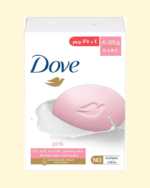 DOVE Beauty Cream Soap Bar, for all skin types, Pink, bar with ¼ moisturizing cream, 125g, Pack of 4