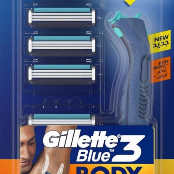 Gillette Blue 3 Body Razor: 1 Handle + 8 Blades Refills