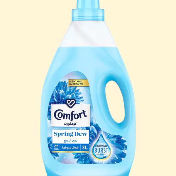 COMFORT Fabric Softener, Spring Dew, with freshness-burst technology for longer lasting fragrance & soft clothes, 3L