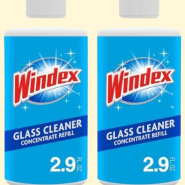 Windex Glass and Window Cleaner Concentrate, Two 2.9 oz Glass Cleaner Refill Bottles