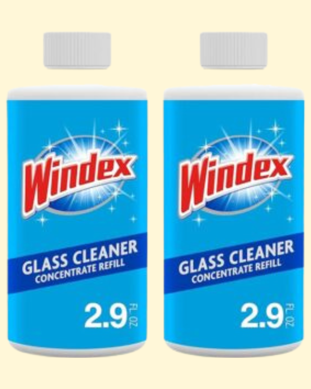 1 Windex Glass and Window Cleaner Concentrate, Two 2.9 oz Glass Cleaner Refill Bottles - Image 1