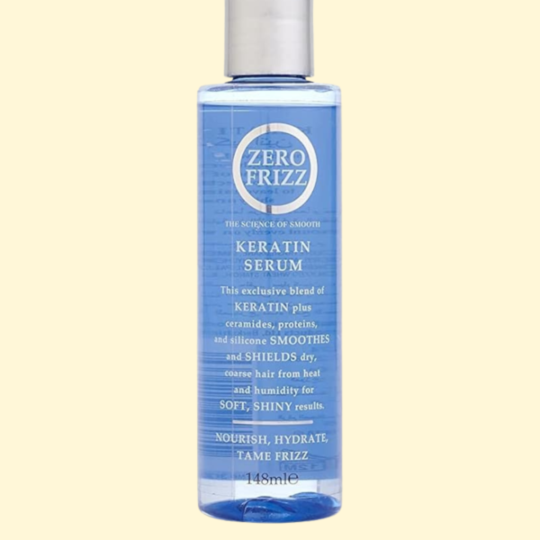 Zero Frizz Keratin Hair Serum | 148ML | SLS & Paraben-Free | Extra Strength Frizz Control | Smooth & Silky Finish | Deep Repair for Dry & Damaged Hair | Daily Leave-In Treatment