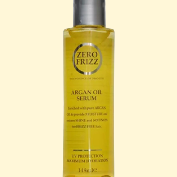 Zero Frizz Argan Oil Hair Care Serum | 148 ML | Anti-Frizz, Shine-Boosting Serum with Argan Oil, UV Protection & Vitamins A, E, B5 | Repairs Split Ends & Smooths Dry, Frizzy Hair